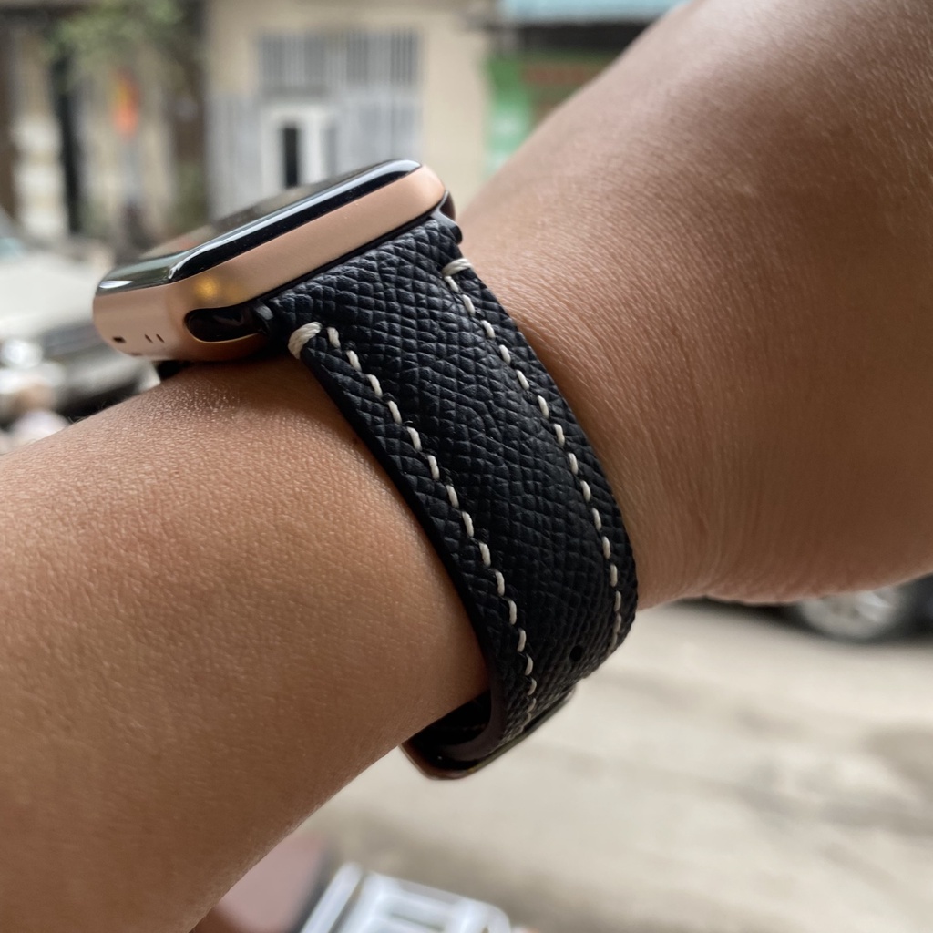 Dây Apple Watch, dây đeo đồng hồ Apple Watch series 3 4 5 6 7 da Epsom Pháp size 38mm 40mm 42mm 44mm handmade thủ công