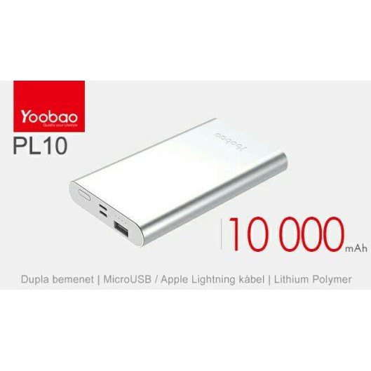 Sạc dự phòng Yoobao PL10 10000 mAh - màu trắng - hàng chính hãng