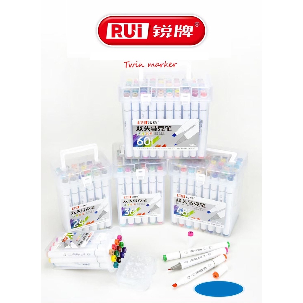 Bút dạ màu cao cấp Marker 2 đầu BaoKe MP 6758- 12 Màu/18 Màu/24 Màu/36 Màu/48 Màu