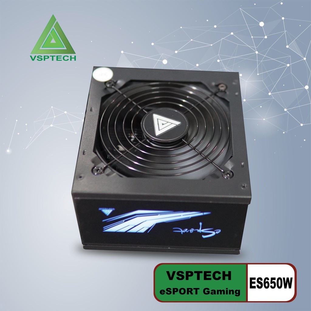 Nguồn VISION ES650W eSPORT Gaming Chính hãng (4+4pin, 2x6+2pin). VI TÍNH QUỐC DUY