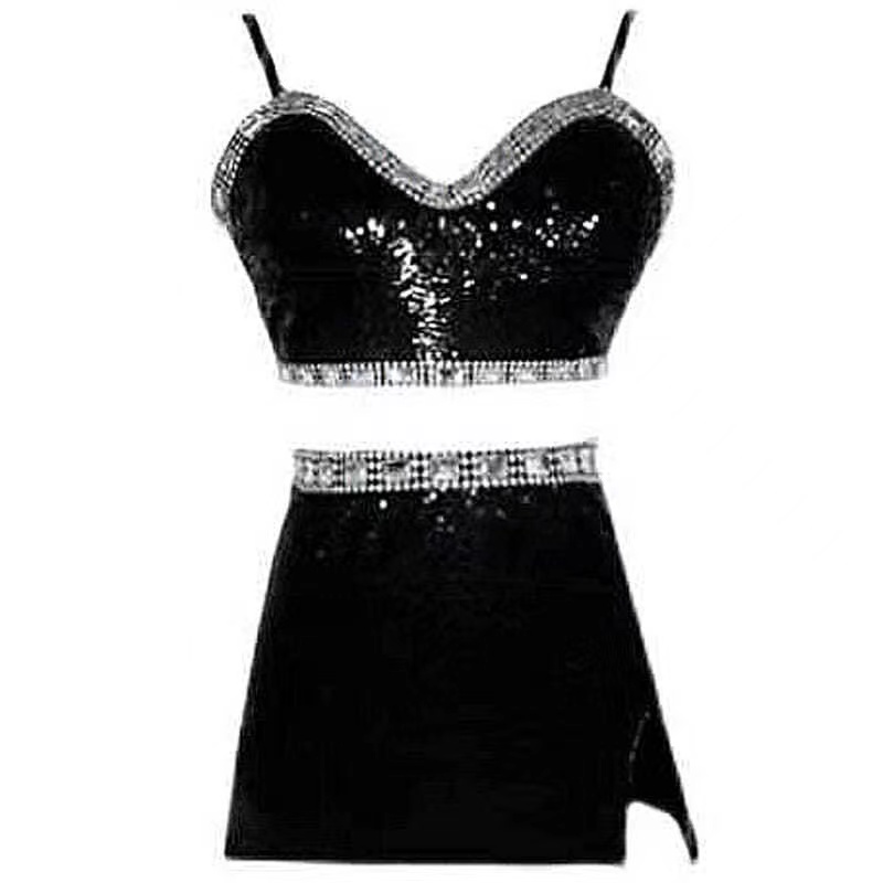 Rose blackpink Set Áo Hai Dây + Chân Váy Thêu Ren Hoa Hồng Gợi Cảm Cho Nữ