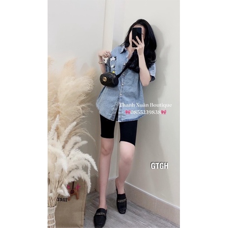 Áo sơ mi bò demi hình micky cho nữ