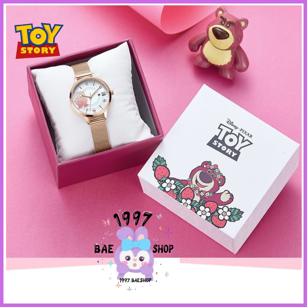 Đồng hồ Disney gấu dâu Lotso Full box chóng nước nhiều kiểu dáng cho nữ