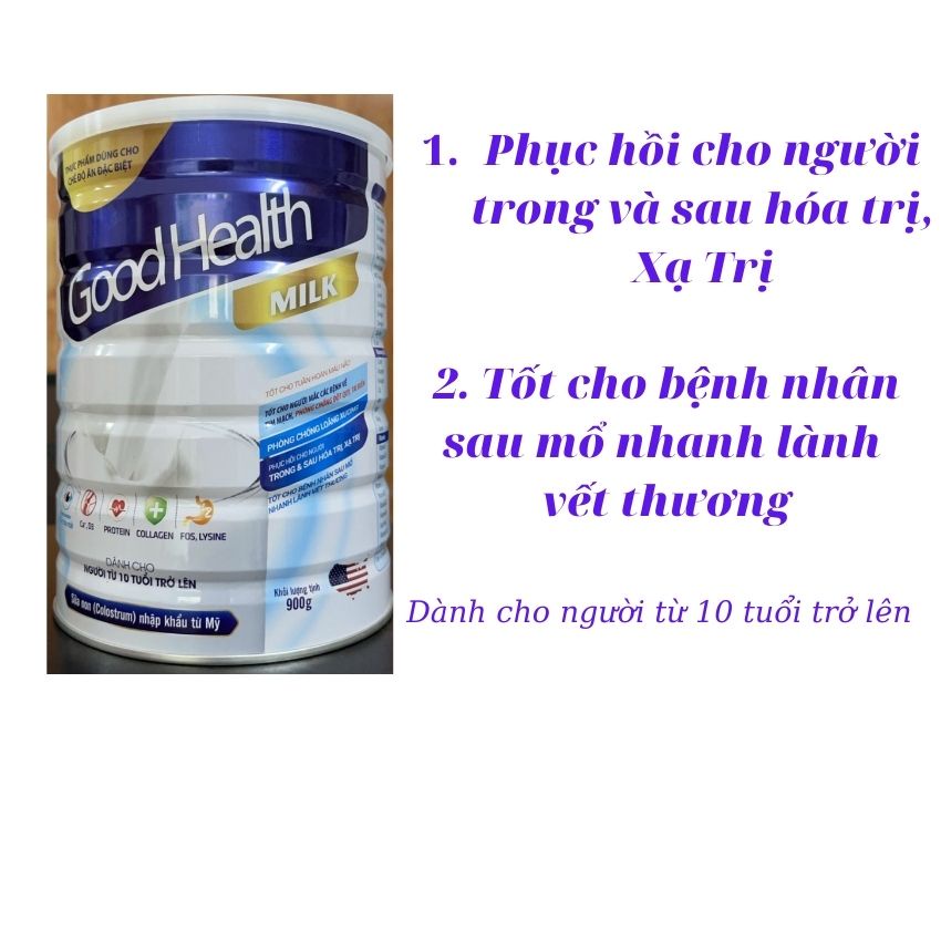 3 lon Sữa cho người ung thư Good Health Milk, tốt cho tuần hoàn máu não, tim mạch,huyết áp,giảm di chứng sau tai biến.