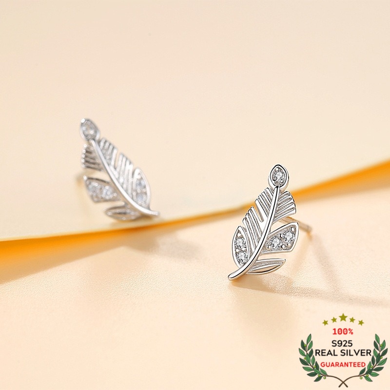 Bông Tai Bạc S925 Chiếc Lá Simply Leaf Xinh Xắn | Khuyên Tai Nữ Trang Sức Bạc Thời Trang