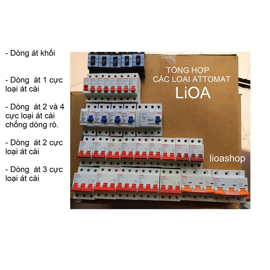 ATTOMAT 3 CỤC 3 PHA  LiOA 6A-63A- DÒNG ÁT CÀI.