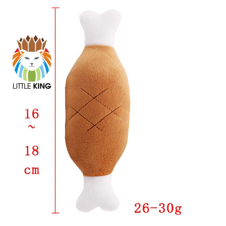 Đồ chơi cho chó mèo Đùi gà bông (khúc xương bông) chút chít cho chó mèo gặm cắn giảm stress Little King pet shop