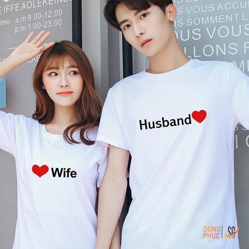 Áo cặp nam nữ dễ thương form unisex tay ngắn thun cotton mềm mịn cổ tròn màu trắng AC202T | SG