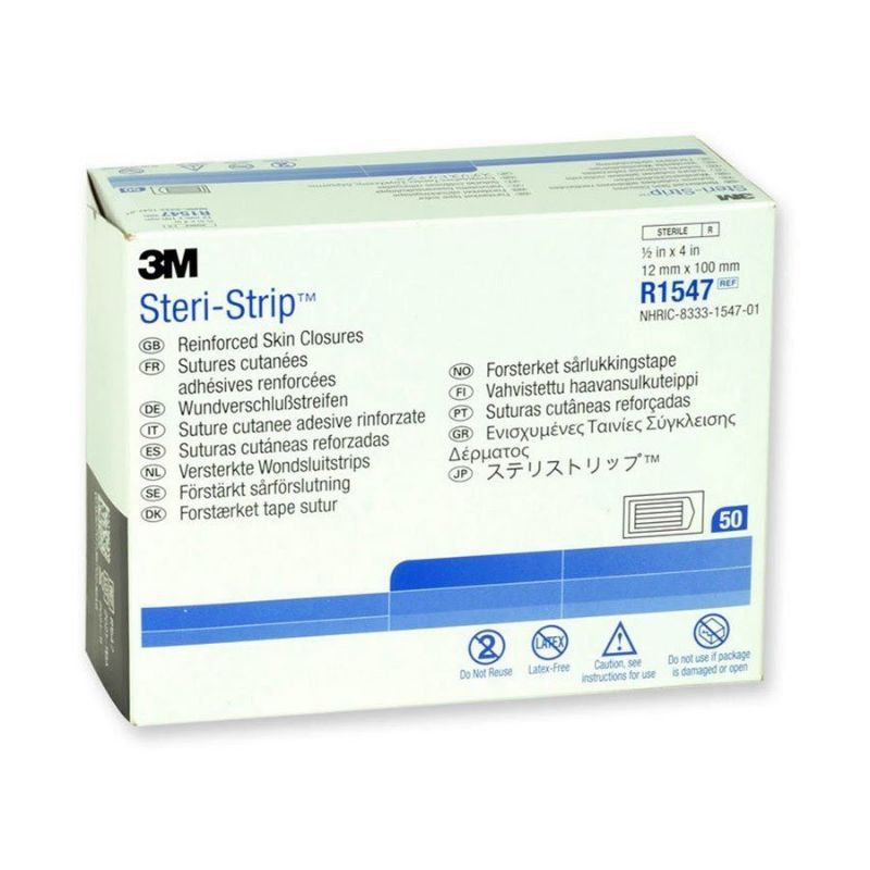 1 hộp Miếng dán thay chỉ khẩu da 3M STERI-STRIP R1547 kích thước 12mmx100mm