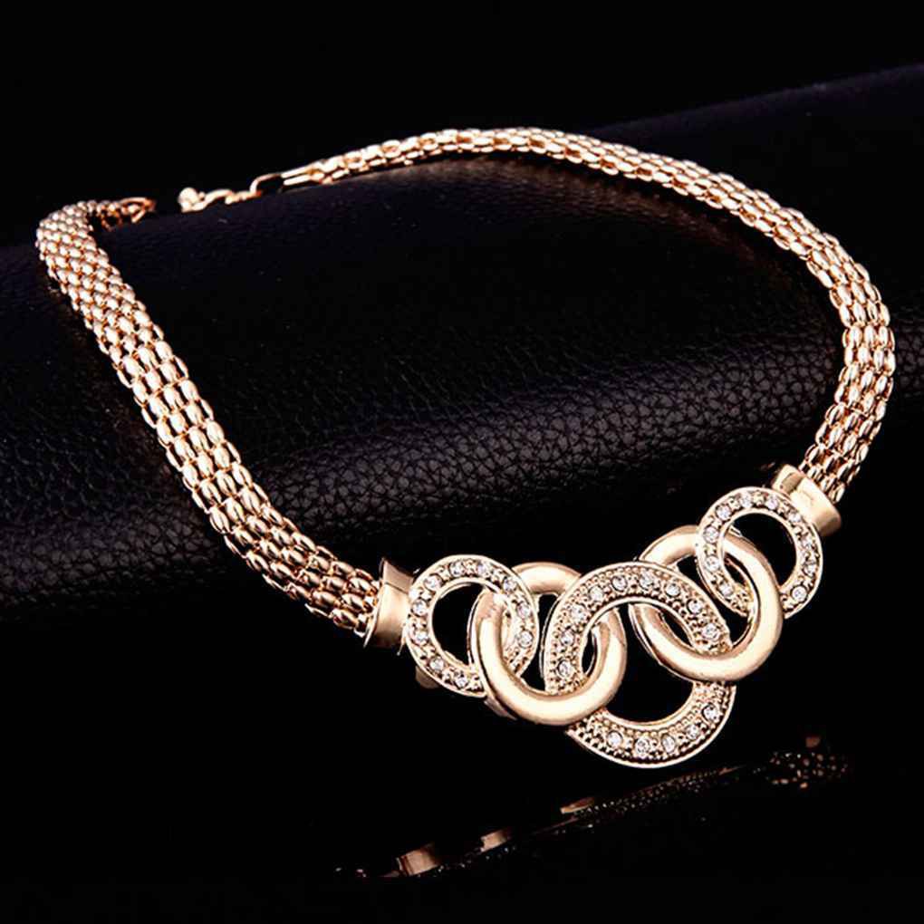 Bộ Trang Sức Mạ Vàng 18k Đính Đá Sang Trọng