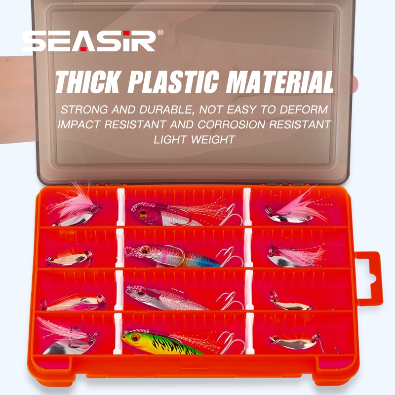 SEASIR Hộp Câu Cá Hộp Mồi Bằng Nhựa Cường Độ Cao Hộp Đựng Đồ Câu Cá Phụ Kiện