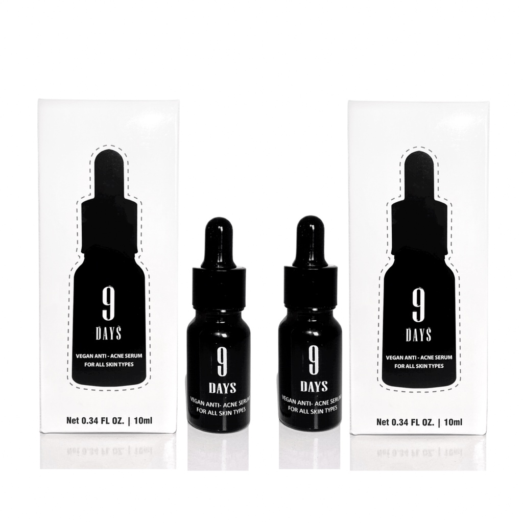 Bộ 2 Lọ Serum Ngăn Ngừa Mụn Và Thâm , Se Khít Lỗ Chân Lông Giúp Da Sáng Mịn 9Days Skin 10Ml