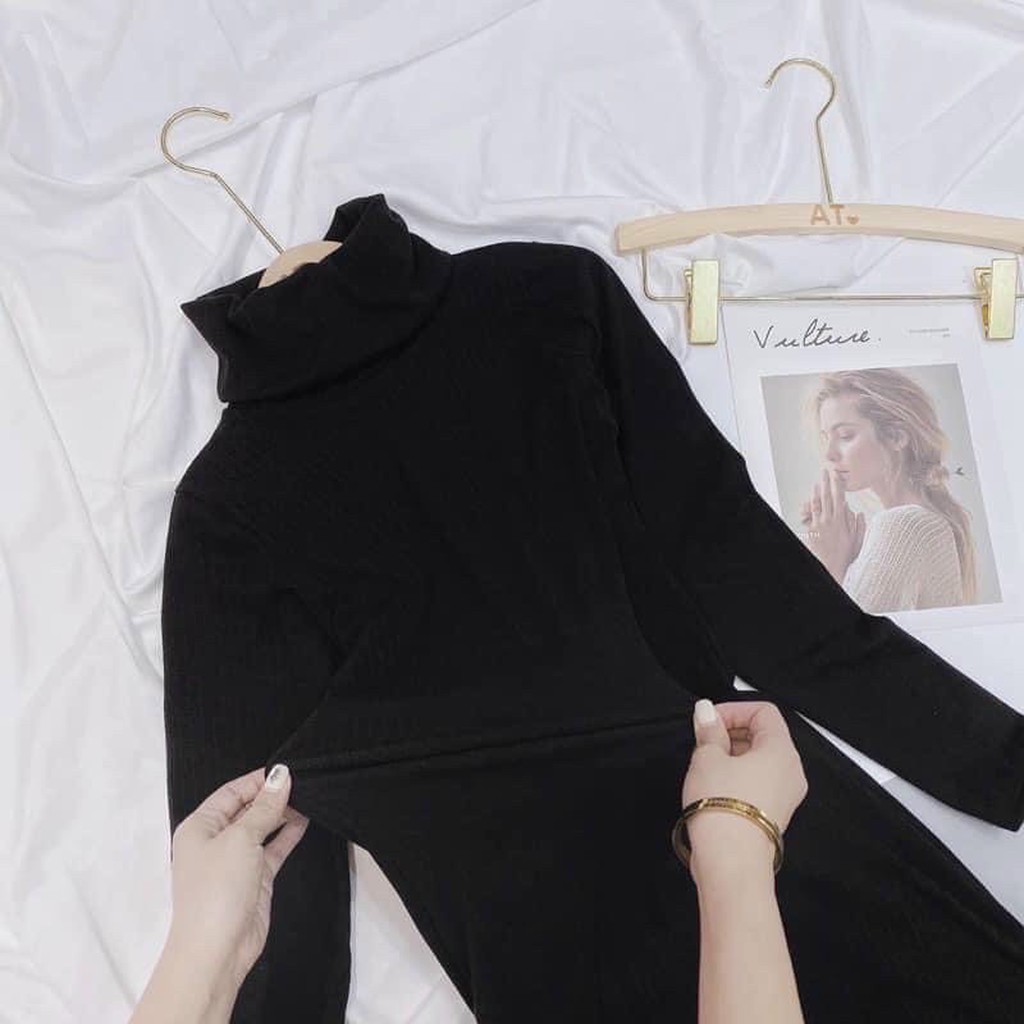 Váy Len Cổ Lọ Body Giữ Nhiệt Siêu Ấm Len Quảng Châu Co Giãn 4 Chiều Váy Thu Đông Dự Tiệc Đi Chơi Đi Làm Mặc Dài Qua Gối | BigBuy360 - bigbuy360.vn