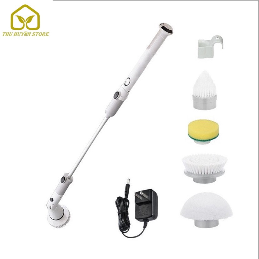 ⭐HÀNG MỚI VỀ⭐ Máy Cọ Vệ Sinh Tự Động ,  Chổi Điện Vệ Sinh Nhà Tắm Không Dây , 4 Đầu Cọ Thay Thế Tiện Dụng