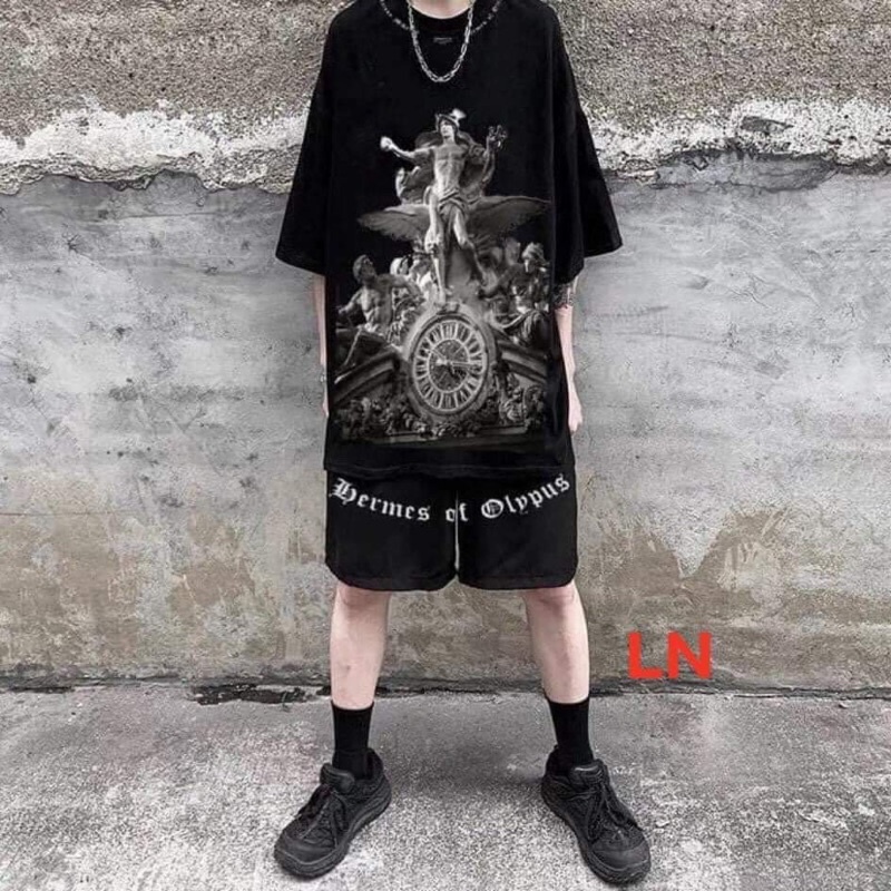 Sét áo Miken đông hô + quần đùi chữ vòng TH6