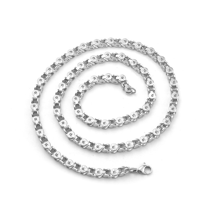 Dây chuyền nam inox kiểu xích chạm hình kim tiên trắng sáng, đep, không đen - Đem lại đẳng cấp phong độ cho người đeo