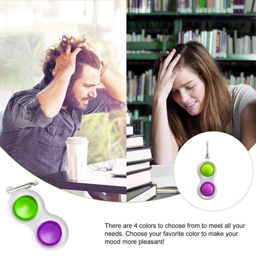 Móc khóa đồ chơi nhấn bóng mini giúp giảm căng thẳng phong cách đơn giản D8V6