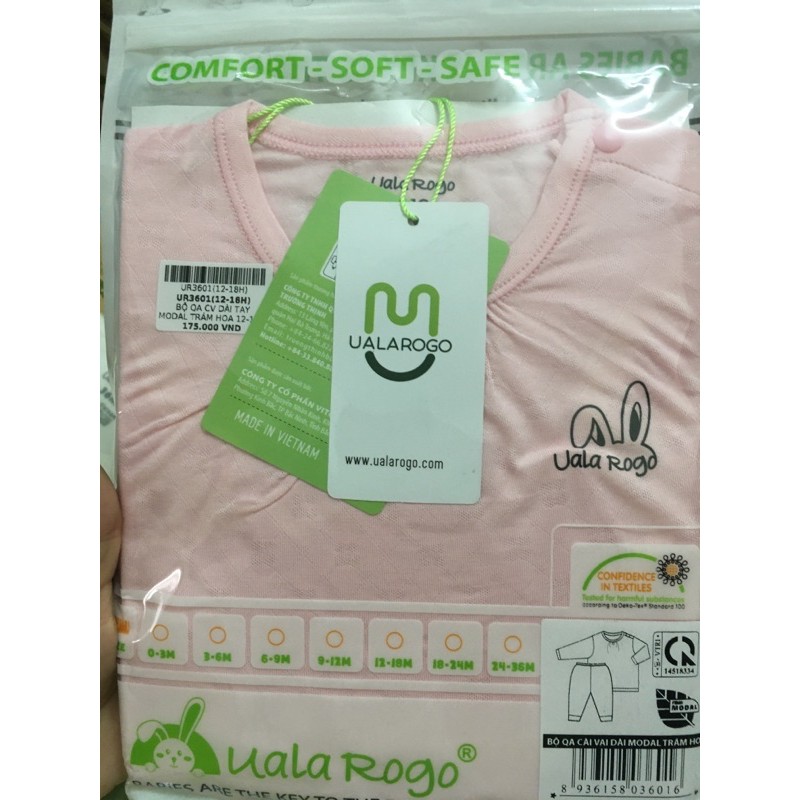 UALAROGO Bộ dài tay CV Modal trám hoa