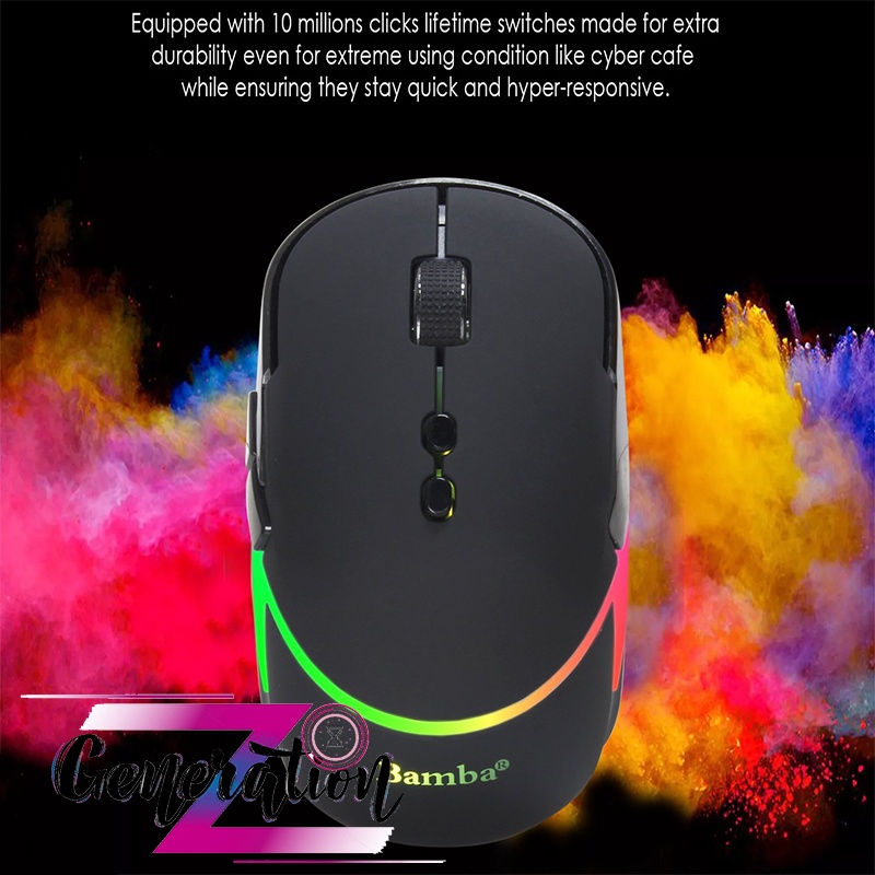 Chuột quang không dây có led RGB Bamba B8 - Mouse Bamba B8