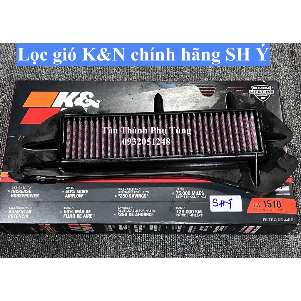 Lọc gió K&amp;N chính hãng SH Ý- HA1510