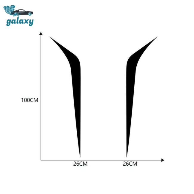 Galaxy Bộ 2 Miếng Dán Trang Trí Xe Hơi Họa Tiết Kẻ Sọc Diy