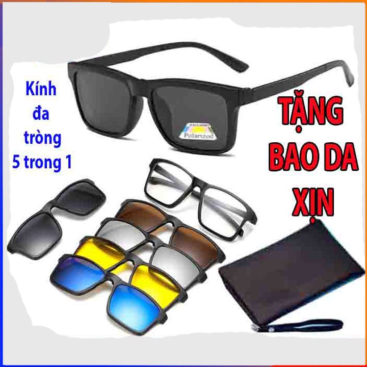 Gọng kính và kính râm 5 trong 1 siêu tiện lợi cho nam nữ