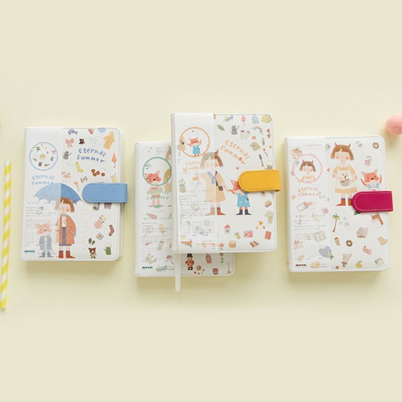Sổ Tay Nhật Ký Bìa Da Họa Tiết Hoạt Hình Dễ Thương