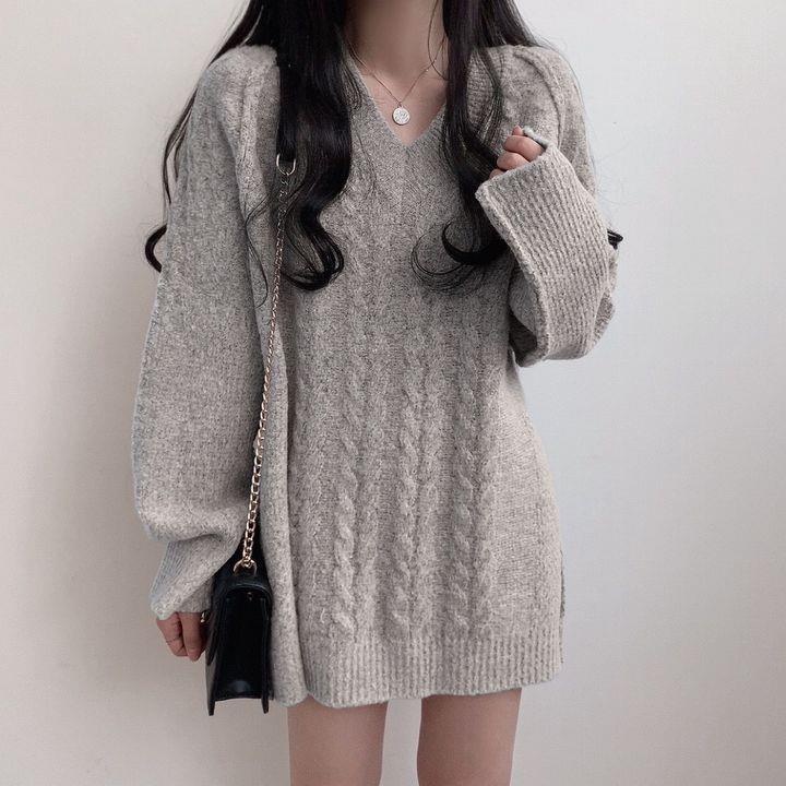 Áo Sweater Dệt Kim Màu Sắc Thời Trang Thu Đông Cho Nữ
