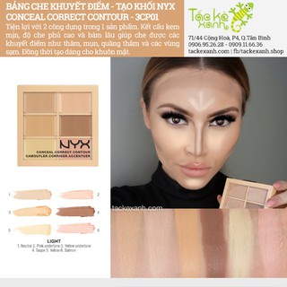 Kem tạo khối che khuyết điểm NYX Conceal Correct Contour Palette - 3CP01 Light
