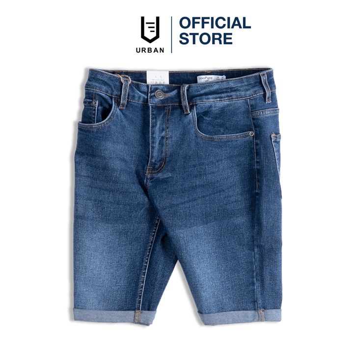Quần short jean trơn Urban cao cấp dáng slim fit co giãn thoải mái nhẹ nhàng NO.1088