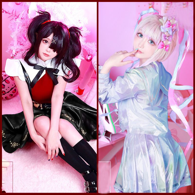 Anime Needy Girl Overdose Cosplay Ame-chan Costume KAngel Women's OMG kawaii Angel-chan JK Uniform Skirts and Headwear