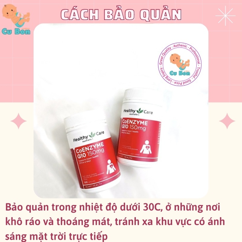 Viên uống Healthy Care/Blackmores CoEnzyme Q10 150mg (150v) bổ trợ tim cho người lớn từ 18 tuổi - Úc