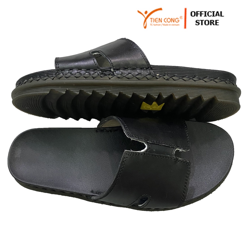 Dép quai ngang nam da bò đế Doctor cao cấp thời trang TIẾN CÔNG TCF1117