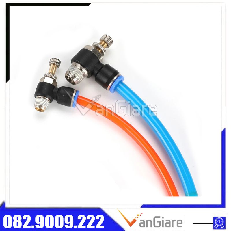 Van tiết lưu khí nén SL cho ống 4mm 6mm 8mm 10mm 12mm 16mm, van chỉnh lưu hơi ren ngoài nối ống