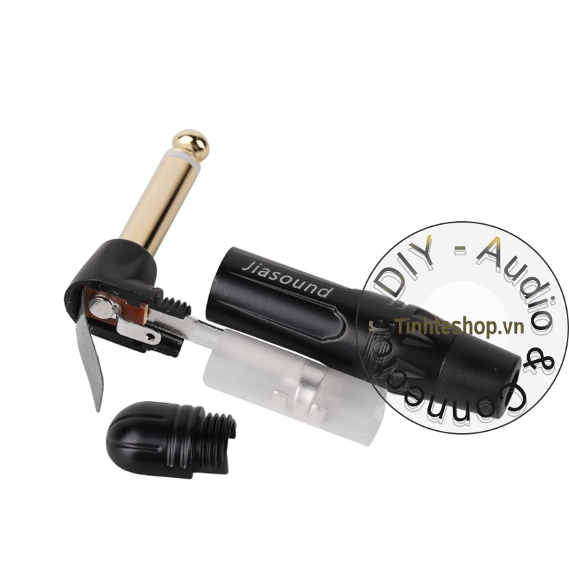 Đầu hàn jack 6 ly mono bẻ góc Jiasound - Jack 6.5mm mono connector