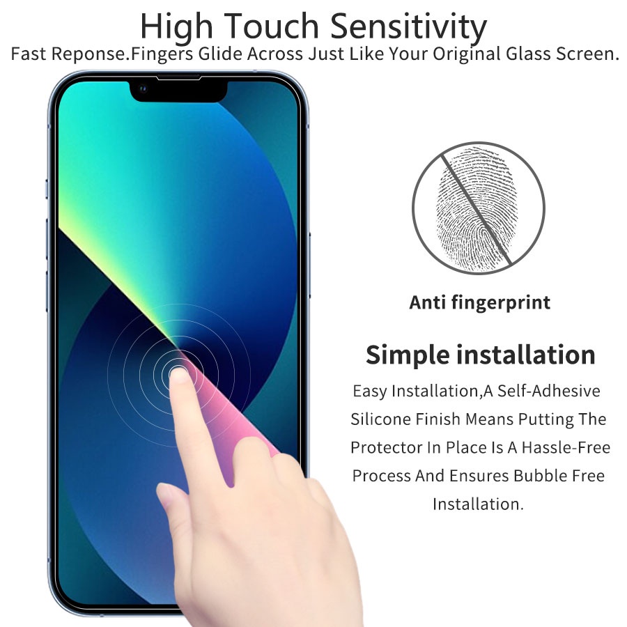 Kính cường lực bảo vệ màn hình điện thoại thích hợp cho iPhone 15 14 13 12 11 Pro Max 13 Mini XS X XR