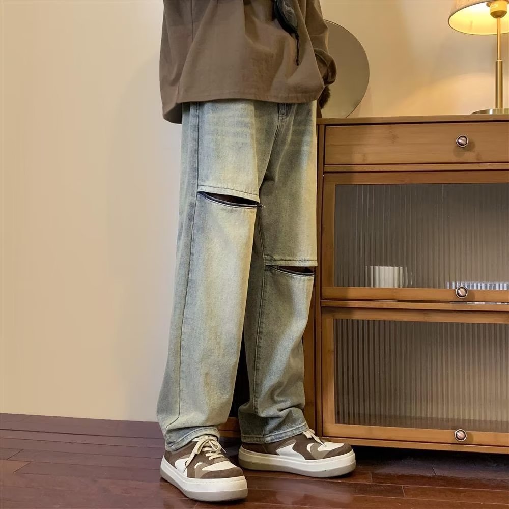 Quần jeans Rách Phong Cách Hip Hop Hàn Quốc Cá Tính Cho Nam Size S-3XL