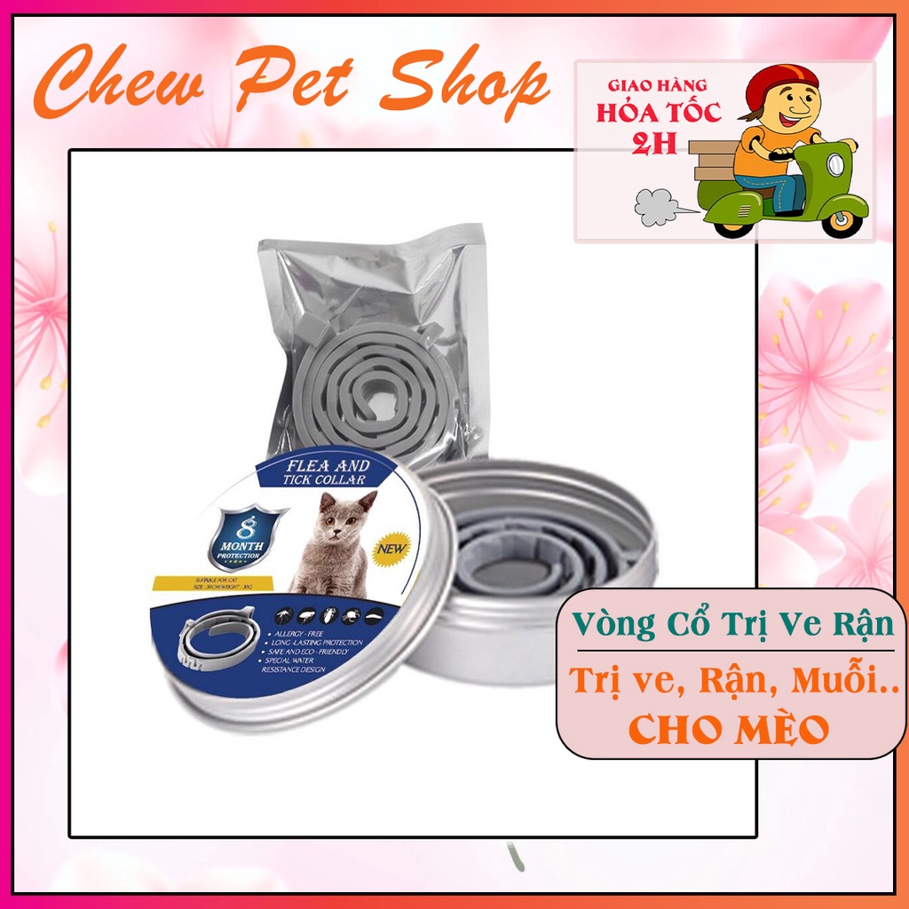 Vòng cổ chống và diệt Ve Rận, Ghẻ, muỗi cho mèo bằng thảo dược không độc hại