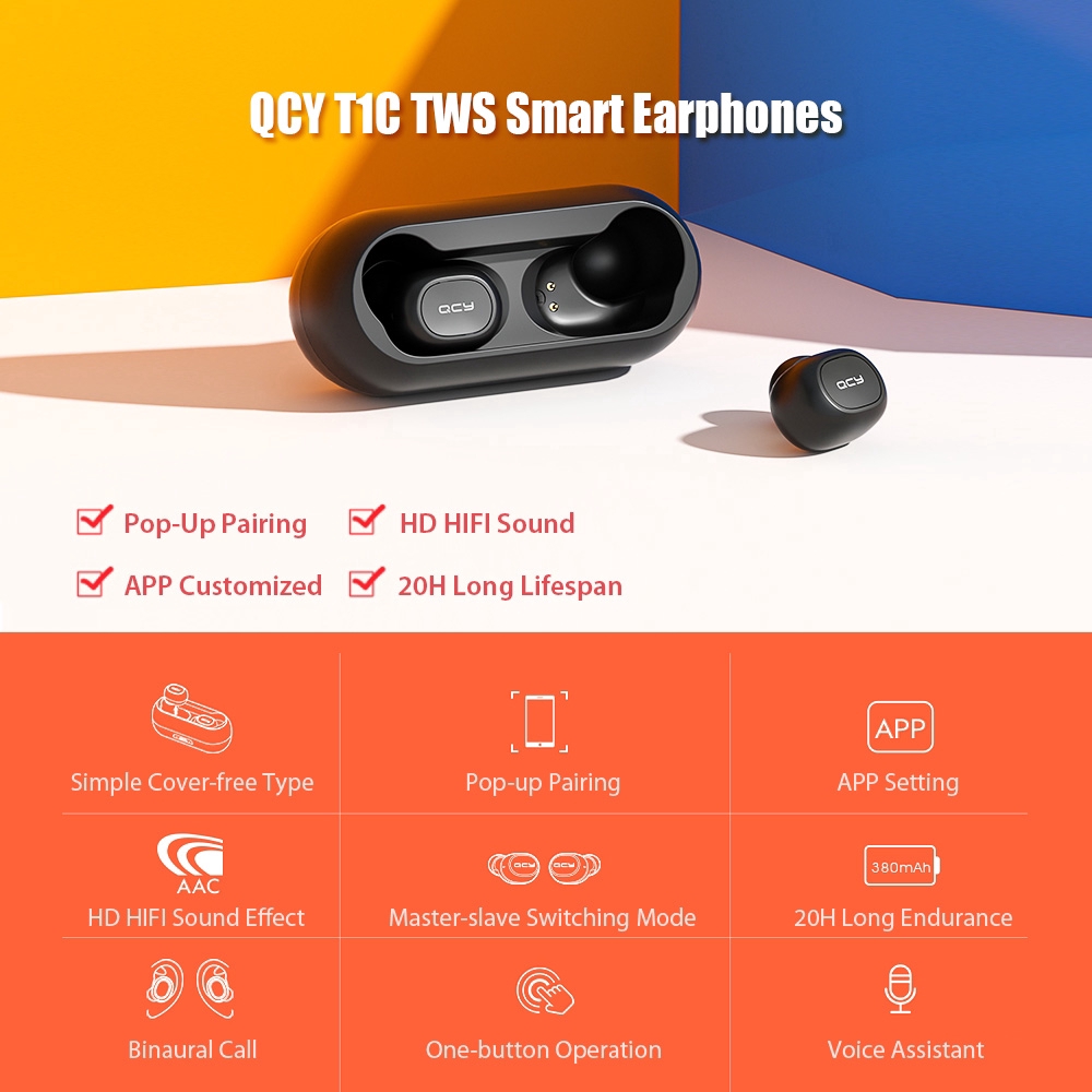 Tai Nghe Bluetooth 3d Qcy Qs1 Tws 5.0 Kèm Mic Thoại