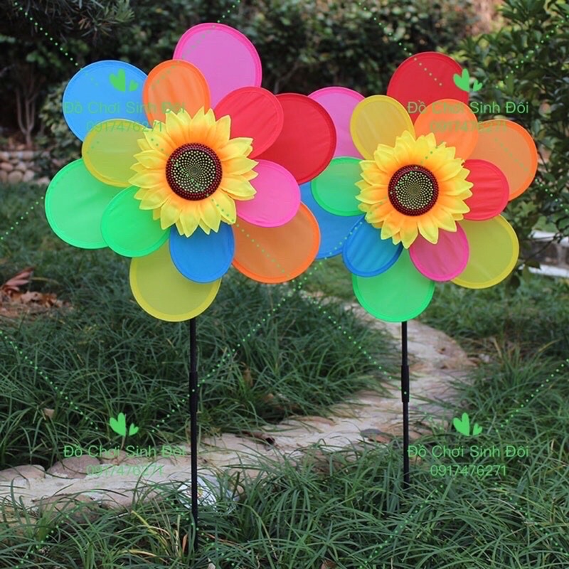 Chong chóng 2 tầng 40 cm - hoa hướng dương - 1 cái