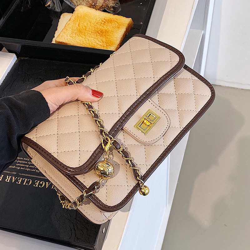 Túi đeo vai IELGY hình vuông kích cỡ nhỏ phối xích thời trang cho nữ