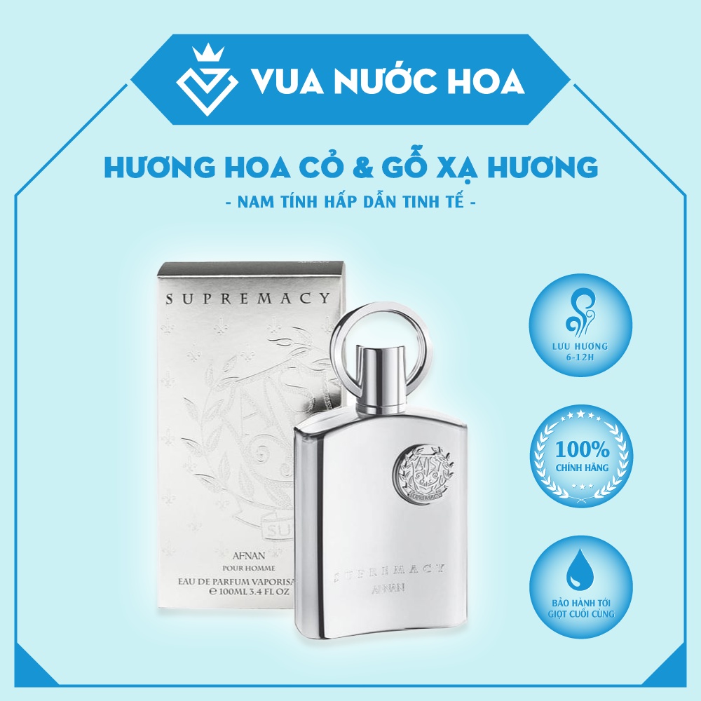 Nước Hoa Nam Afnan Supremacy Silver EDP - Tinh tế, Tươi mới, Phóng khoáng