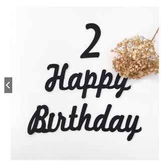 Chữ HPBD dạ đen và số phong cách INS_Nhà Cam