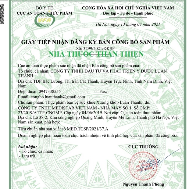 XƯƠNG KHỚP LUÂN THÀNH – Hỗ trợ làm trơn ổ khớp, bảo vệ khớp, bổ sung chất nhầy dịch khớp (30 viên)
