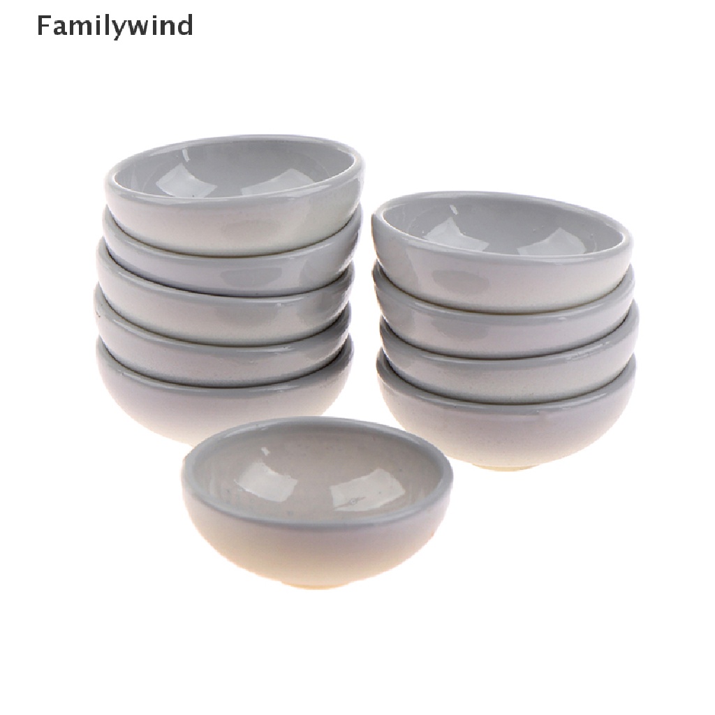 Set 10 Chén Dĩa Tỉ Lệ 1 / 12 Dùng Trang Trí Nhà Búp Bê