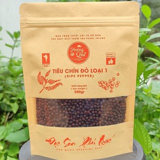 Tiêu Chín Đỏ Phú Quốc loại 1 - túi 200g QUÀ ĐẢO NGỌC