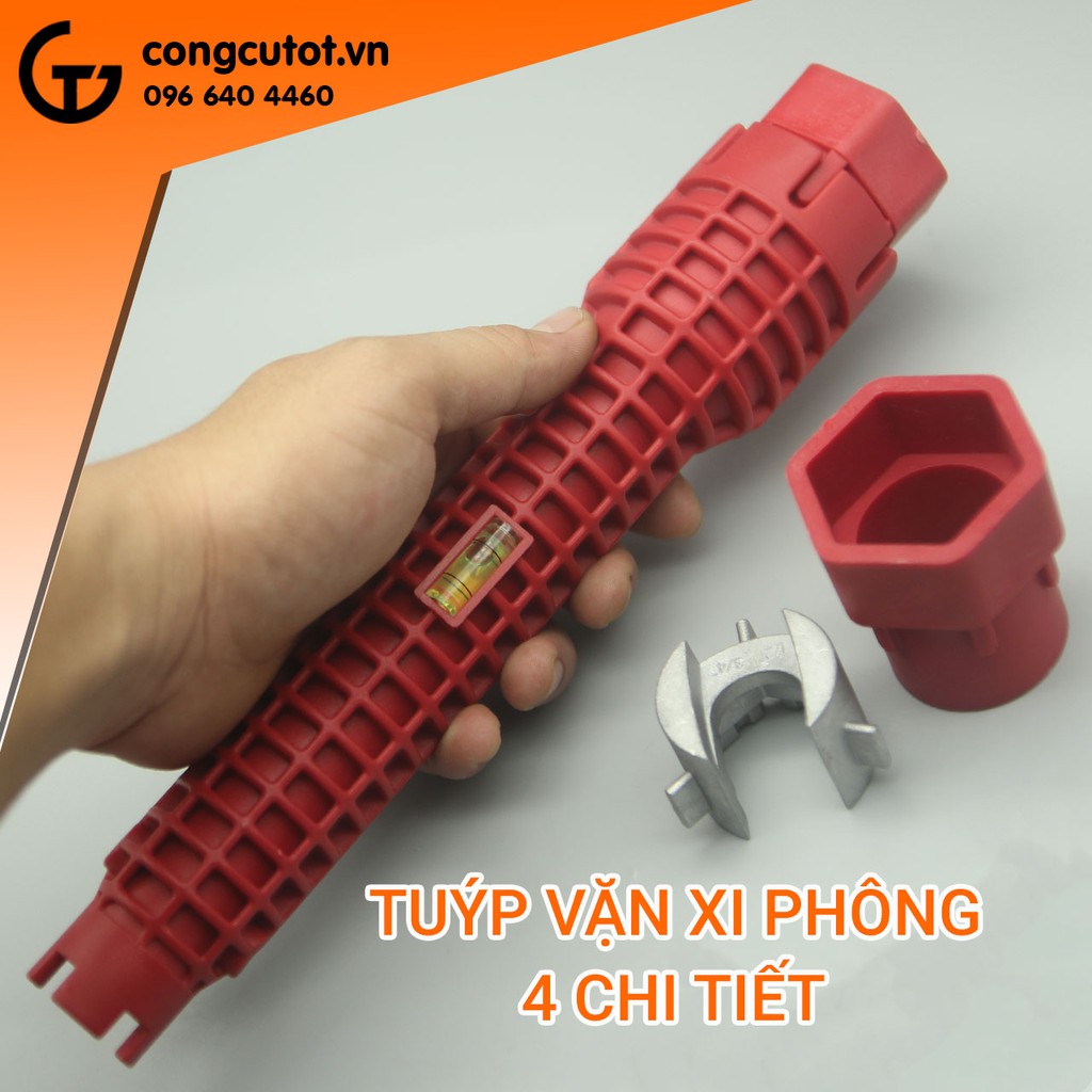Tuýp vặn xi phông góc hẹp 4 chi tiết