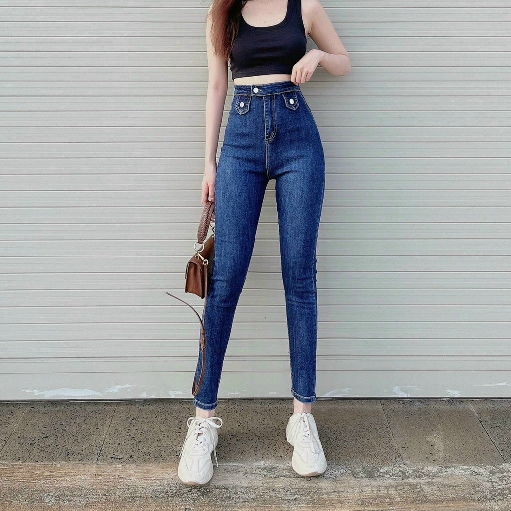 Quần jean dài Rách BigSize co dãn mạnh, lưng cao HotTrend, model không túi trước 4134 MLJ