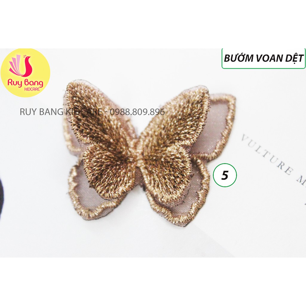 Bướm voan dệt size bé Rộng 4.5cm*Rộng 3.5*dài 3.5cm