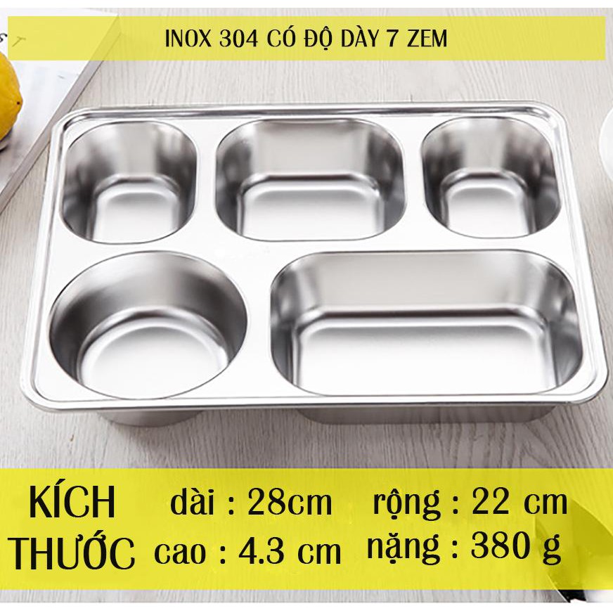 BỘ KHAY CƠM PHẦN 5 NGĂN SÂU INOX